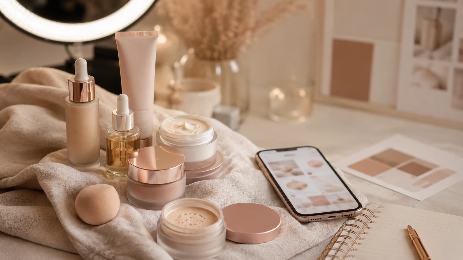 Beauty Content Ideas with Lighting, Proof and Product Detail — creator planning visual.